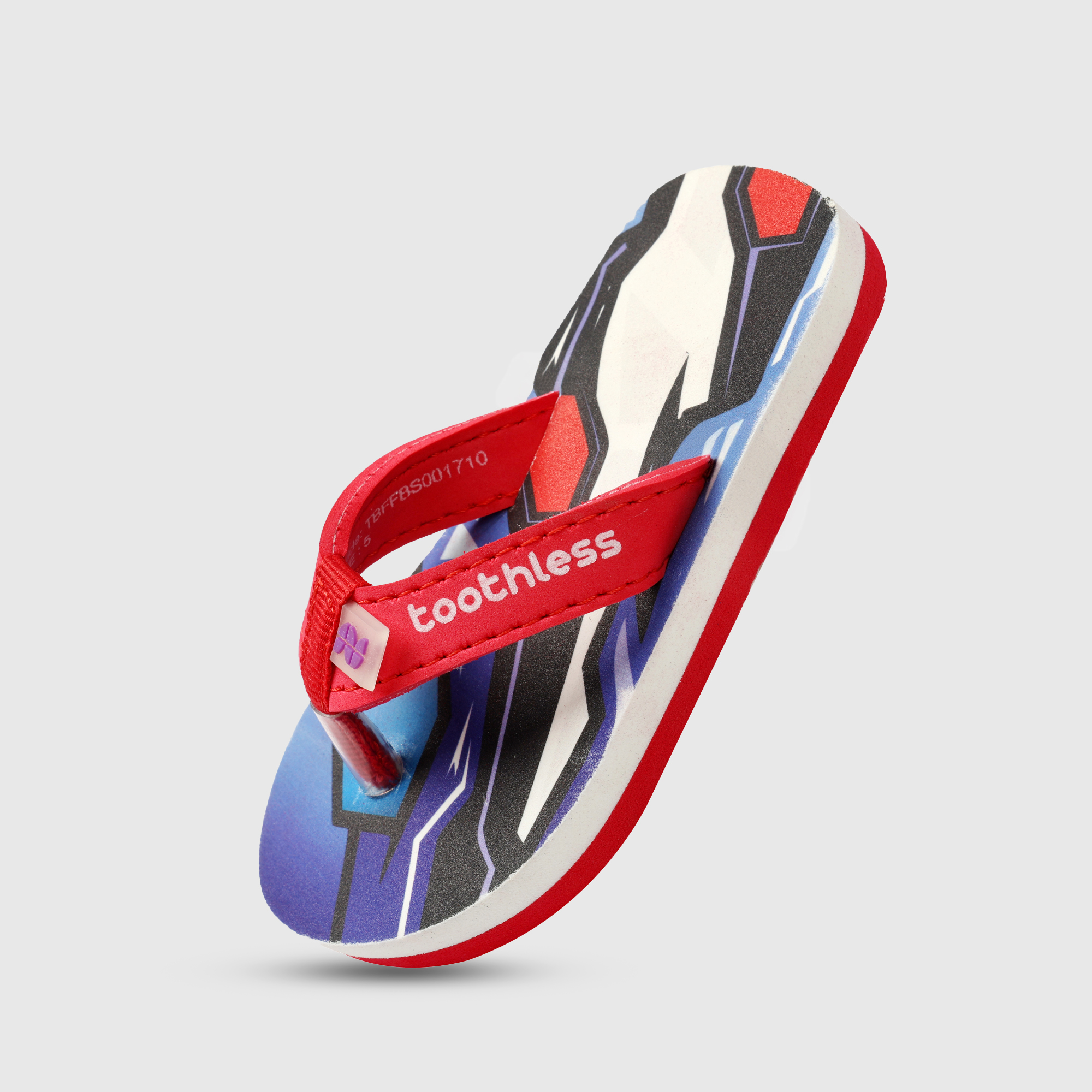 Boys Red Slip On Flip Flops with Graphic Print