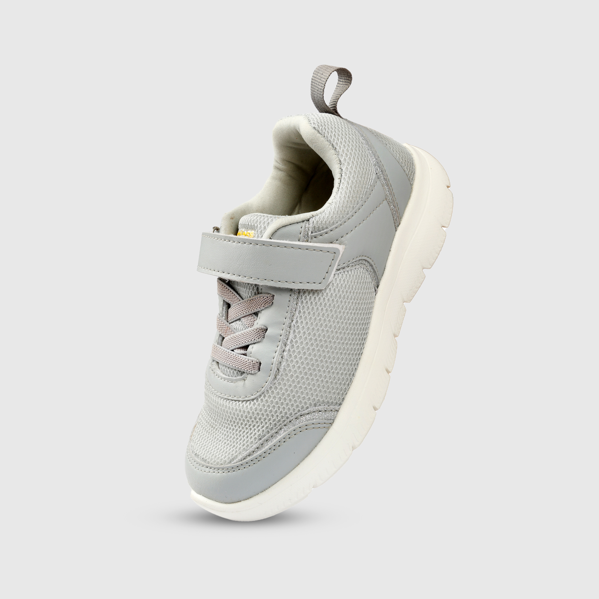 Girls Grey Lightweight Casual Shoes with Easy Velcro Strap