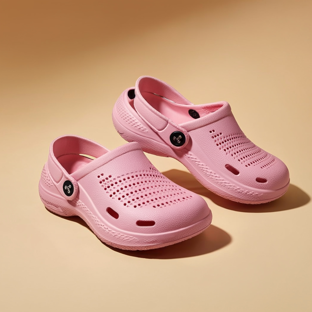 Kids Girls Pink Clogs with Cushioned Comfort Sole